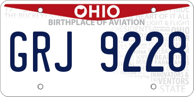 OH license plate GRJ9228