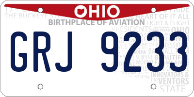 OH license plate GRJ9233