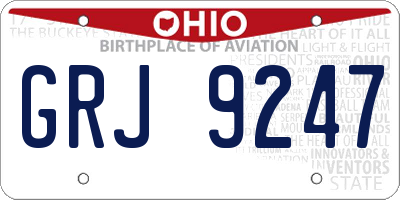 OH license plate GRJ9247