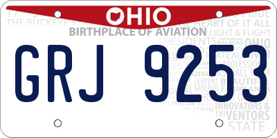 OH license plate GRJ9253