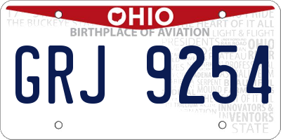 OH license plate GRJ9254