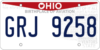 OH license plate GRJ9258
