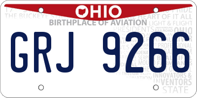 OH license plate GRJ9266