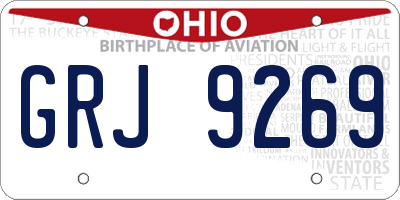 OH license plate GRJ9269