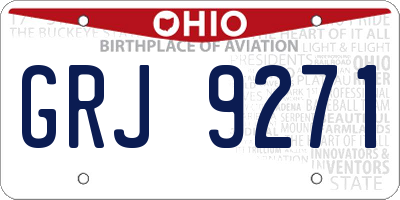 OH license plate GRJ9271