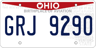 OH license plate GRJ9290