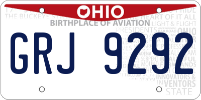 OH license plate GRJ9292