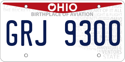 OH license plate GRJ9300