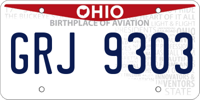 OH license plate GRJ9303