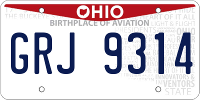 OH license plate GRJ9314