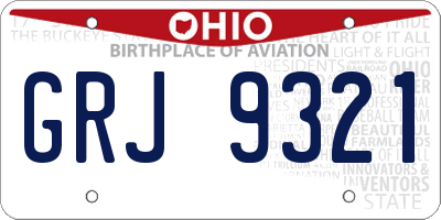 OH license plate GRJ9321