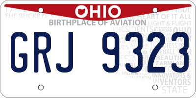OH license plate GRJ9323
