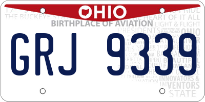 OH license plate GRJ9339