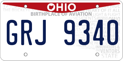 OH license plate GRJ9340