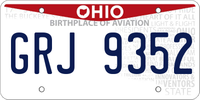 OH license plate GRJ9352