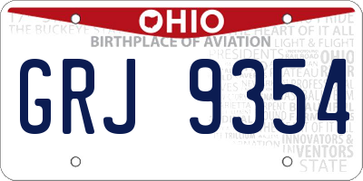 OH license plate GRJ9354