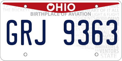 OH license plate GRJ9363