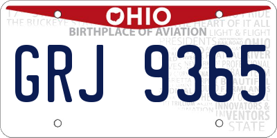 OH license plate GRJ9365