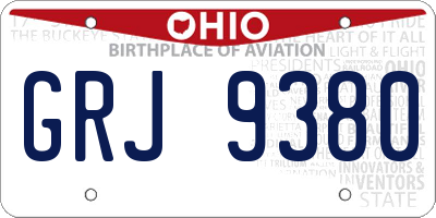 OH license plate GRJ9380