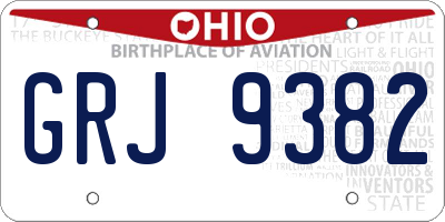 OH license plate GRJ9382