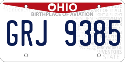 OH license plate GRJ9385