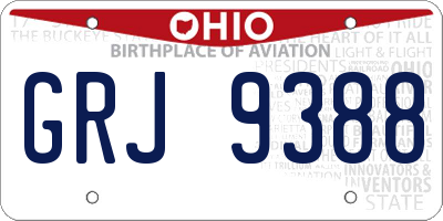 OH license plate GRJ9388