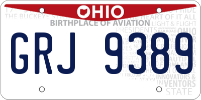 OH license plate GRJ9389