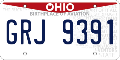 OH license plate GRJ9391