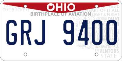 OH license plate GRJ9400