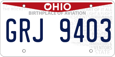 OH license plate GRJ9403