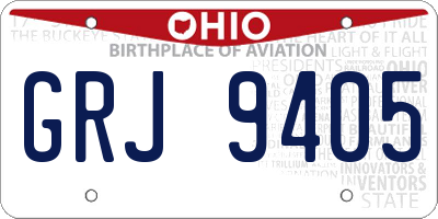 OH license plate GRJ9405