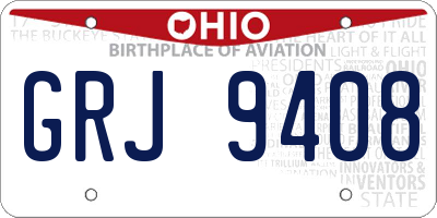 OH license plate GRJ9408