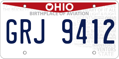 OH license plate GRJ9412