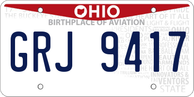 OH license plate GRJ9417