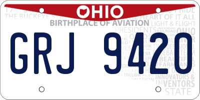 OH license plate GRJ9420