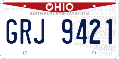 OH license plate GRJ9421