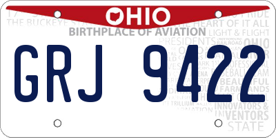 OH license plate GRJ9422
