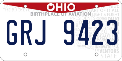 OH license plate GRJ9423