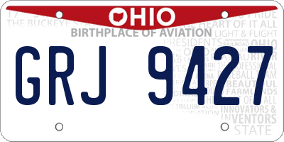 OH license plate GRJ9427