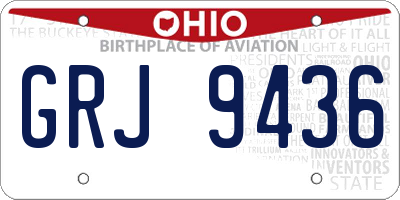 OH license plate GRJ9436