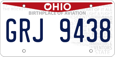 OH license plate GRJ9438