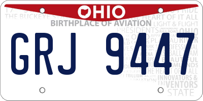 OH license plate GRJ9447