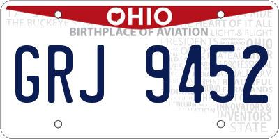 OH license plate GRJ9452