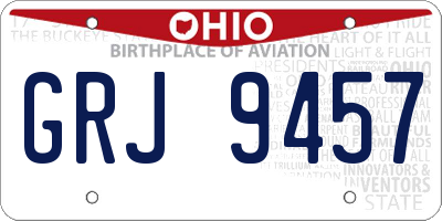 OH license plate GRJ9457