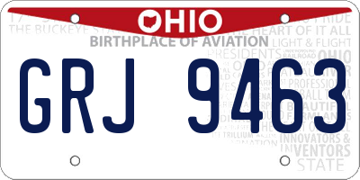 OH license plate GRJ9463