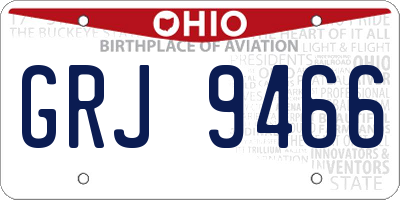 OH license plate GRJ9466