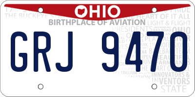 OH license plate GRJ9470