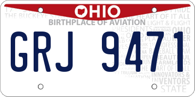 OH license plate GRJ9471