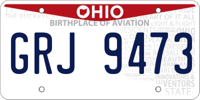 OH license plate GRJ9473