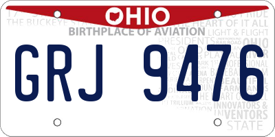 OH license plate GRJ9476